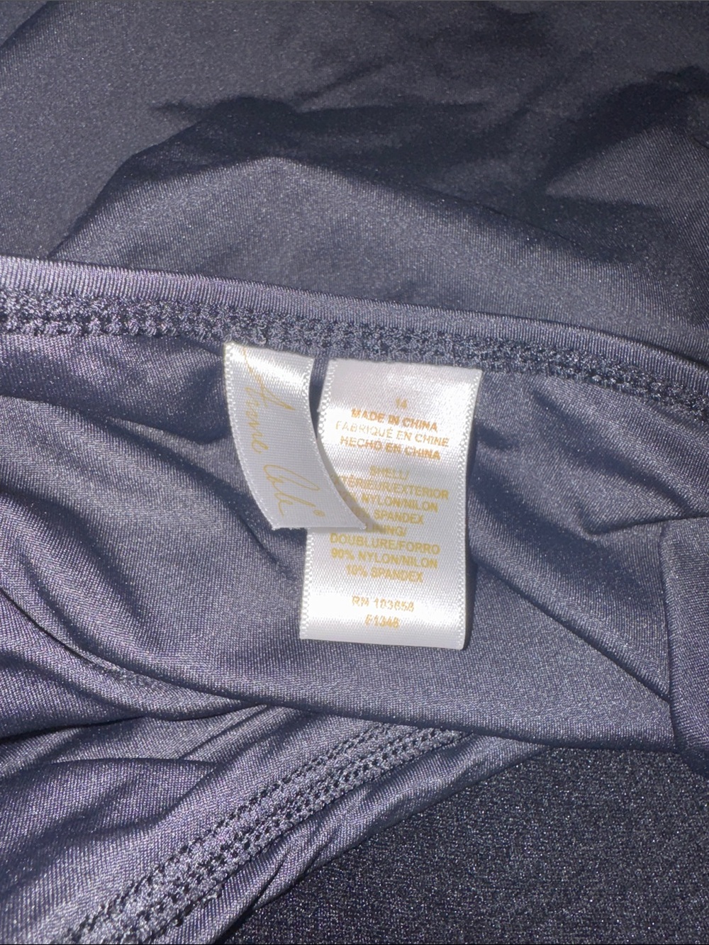 Anne Cole Black Strapless Ruched One-Piece Swimsuit Size 14 - Picture 6 of 7
